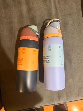 Owala Insulated Straw Water Bottles - Navy/Black & Lavender